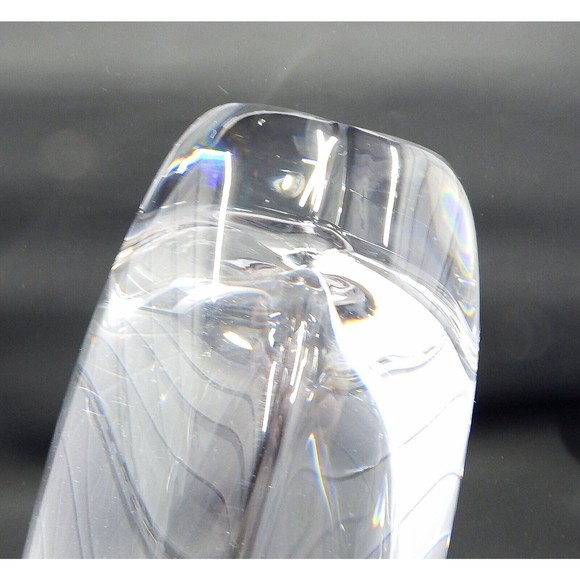 Orrefors Signed Lead Crystal Lobed Glass 8-1/2 Flower Vase #3970, Sweden - Picture 9 of 9